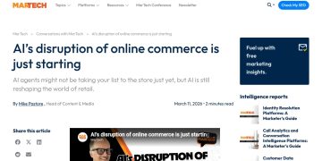 Daily Advertising Stories: AI’s disruption of online commerce is just starting