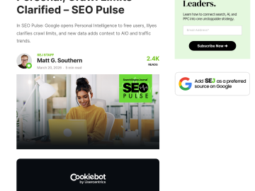 Article backdrop: Google AI Mode Goes Personal, Crawl Limits Clarified – SEO P