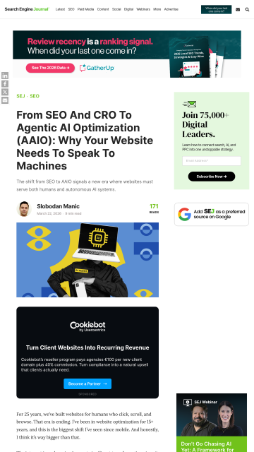 Article backdrop: From SEO And CRO To Agentic AI Optimization (AAIO): Why Your