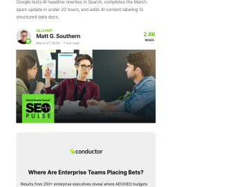 Article backdrop: Google Tests AI Headlines, Rolls Out Spam Update – SEO Pulse