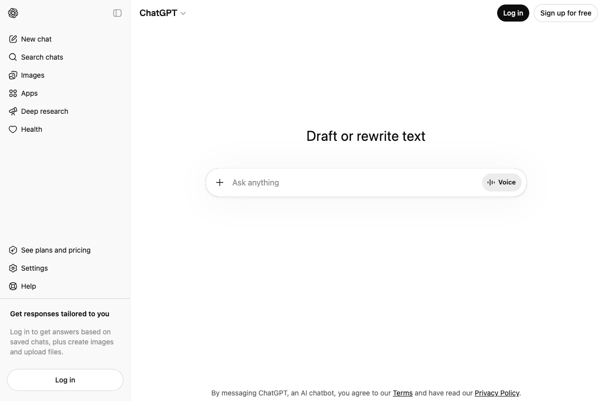 ChatGPT logged-out sidebar (third duplicate frame) — no Library, file list, or mid-conversation file-link UI visible.