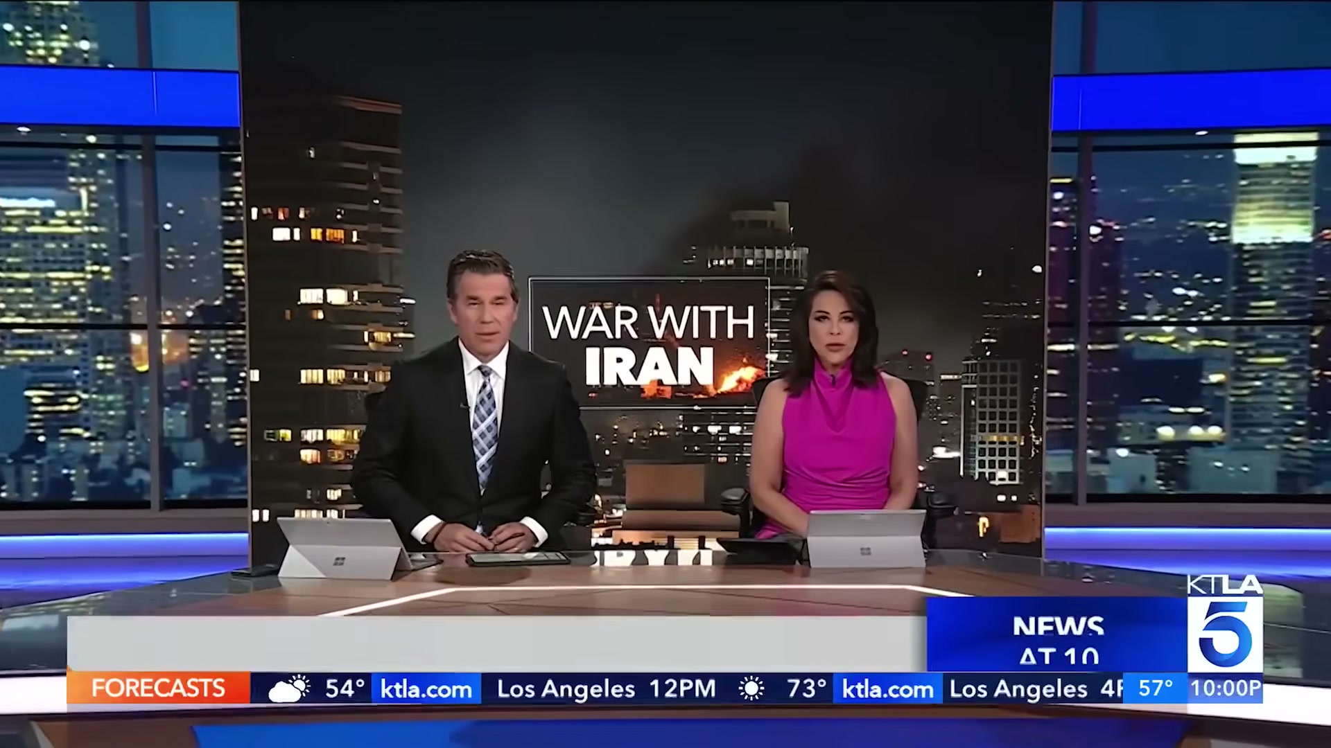 The KTLA 'War with Iran' broadcast Brunson uses as his propaganda case study