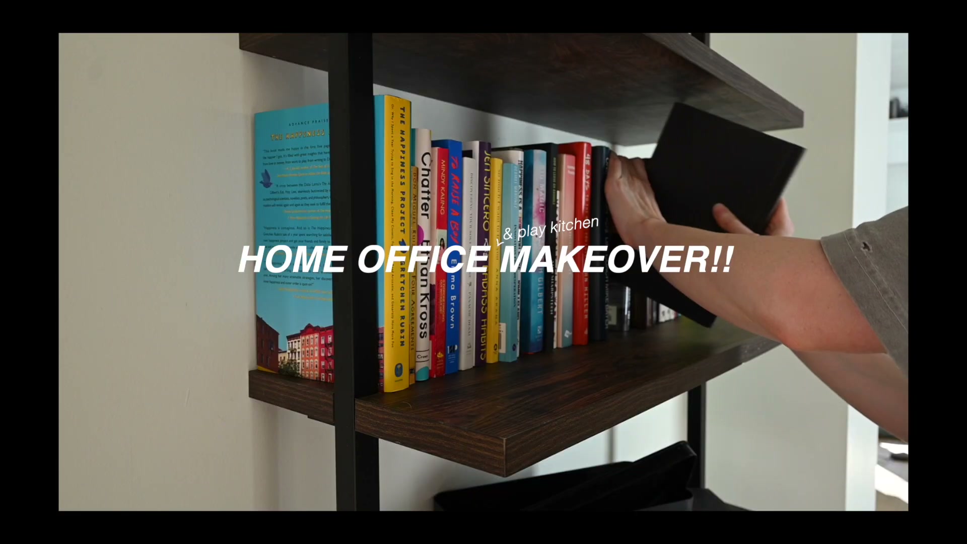 The finished home office bookshelf — the project that started it all.