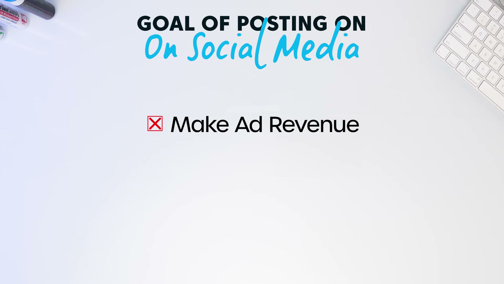 Social media's goal is NOT ad revenue — the red-X framework that reframes your entire content strategy.