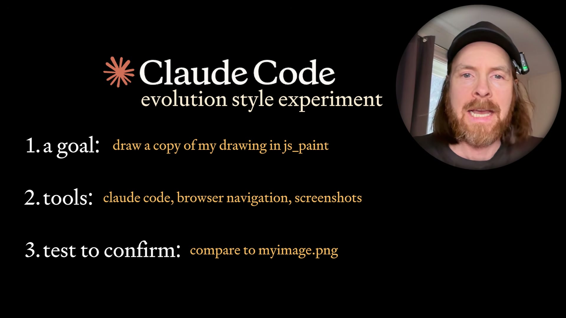 The three-part experiment architecture: goal, tools, and the screenshot comparison test