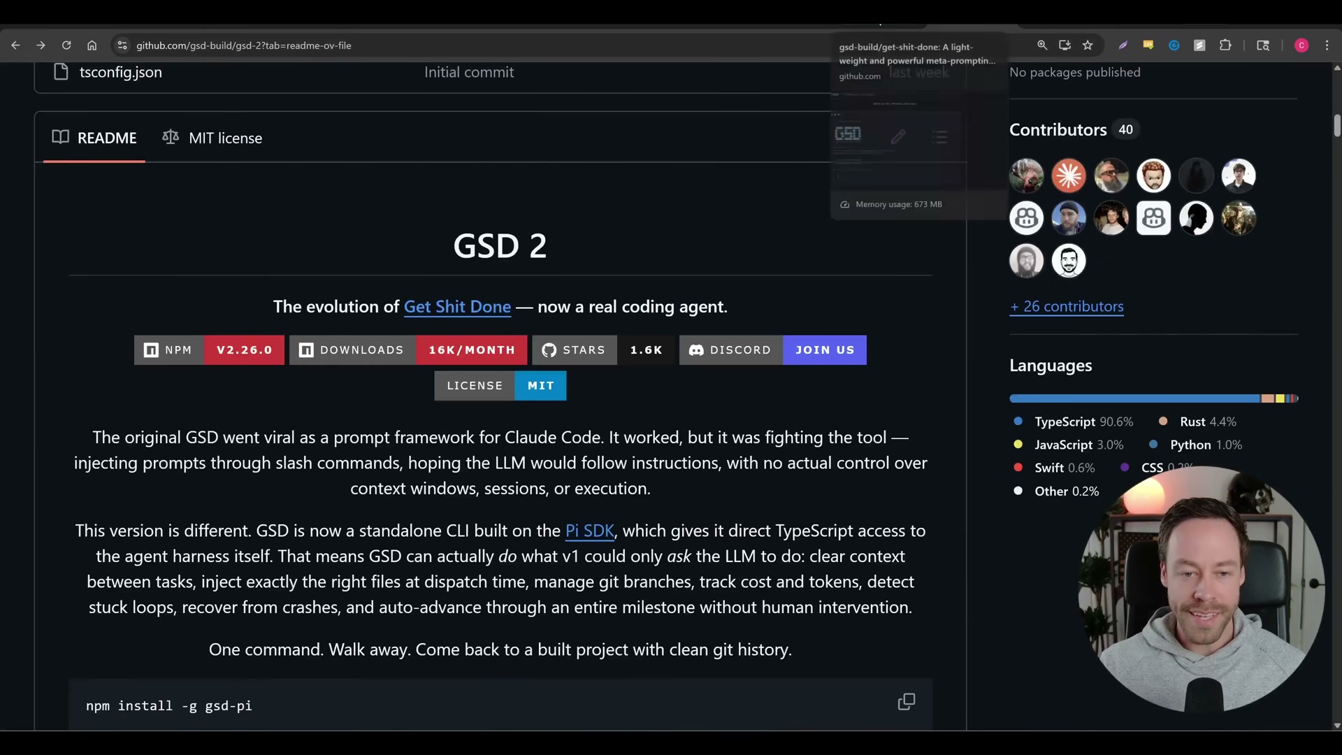 GSD2 v2.26.0: a standalone agentic coding CLI built on the Anthropic Pi SDK — one command, walk away, come back to a built project.