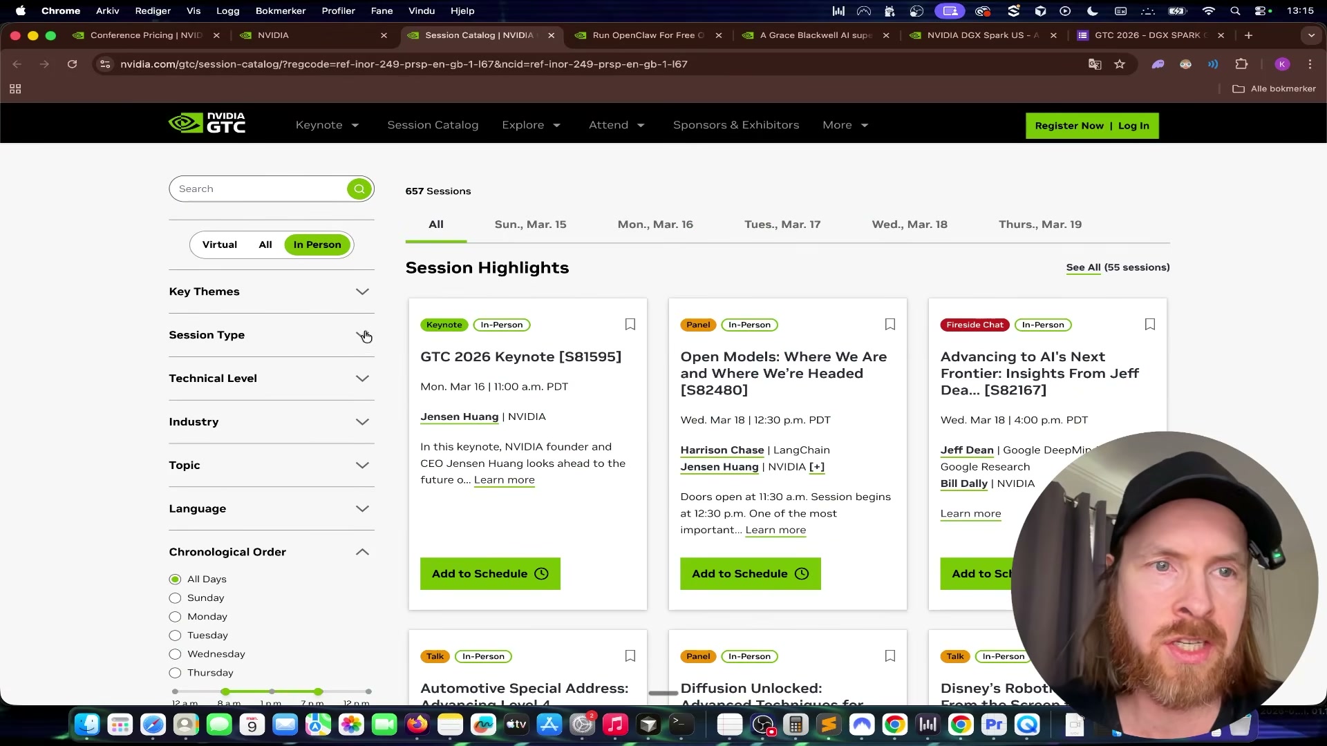 Navigate to the GTC 2026 Session Catalog — filter by Virtual to find sessions you can attend from anywhere