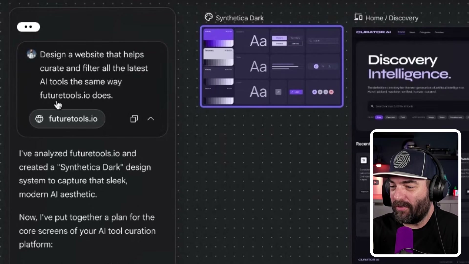 Paste a reference URL into Stitch and it reverse-engineers the site's design system before generating screens