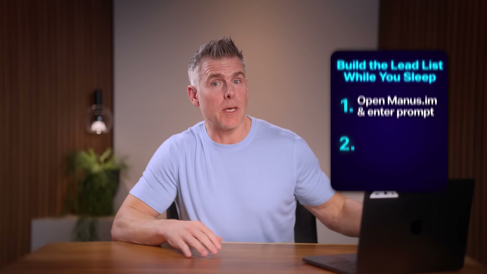 Step 1 of 3: Open Manus.im and enter your lead research prompt to build your list overnight