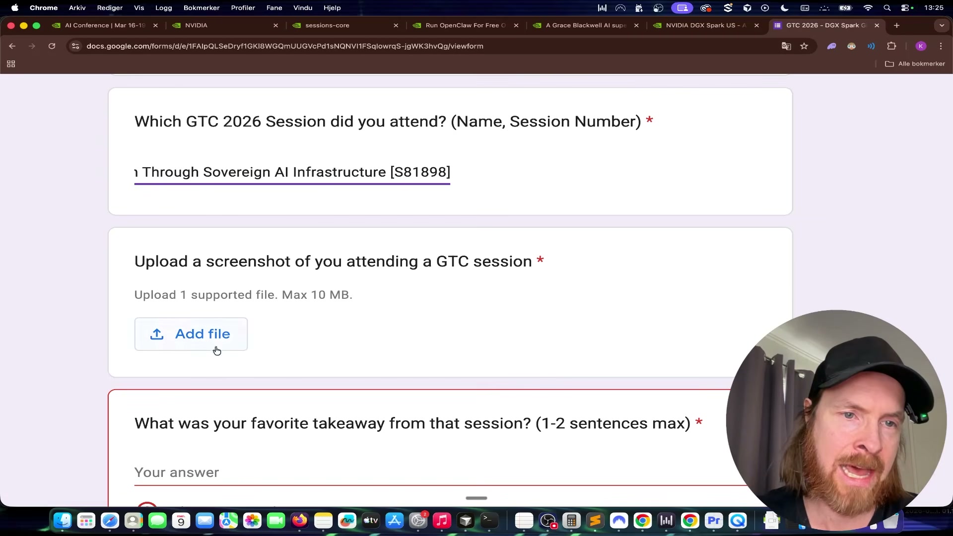 Fill in the session you attended, upload your attendance screenshot, and write your key takeaway to complete the entry