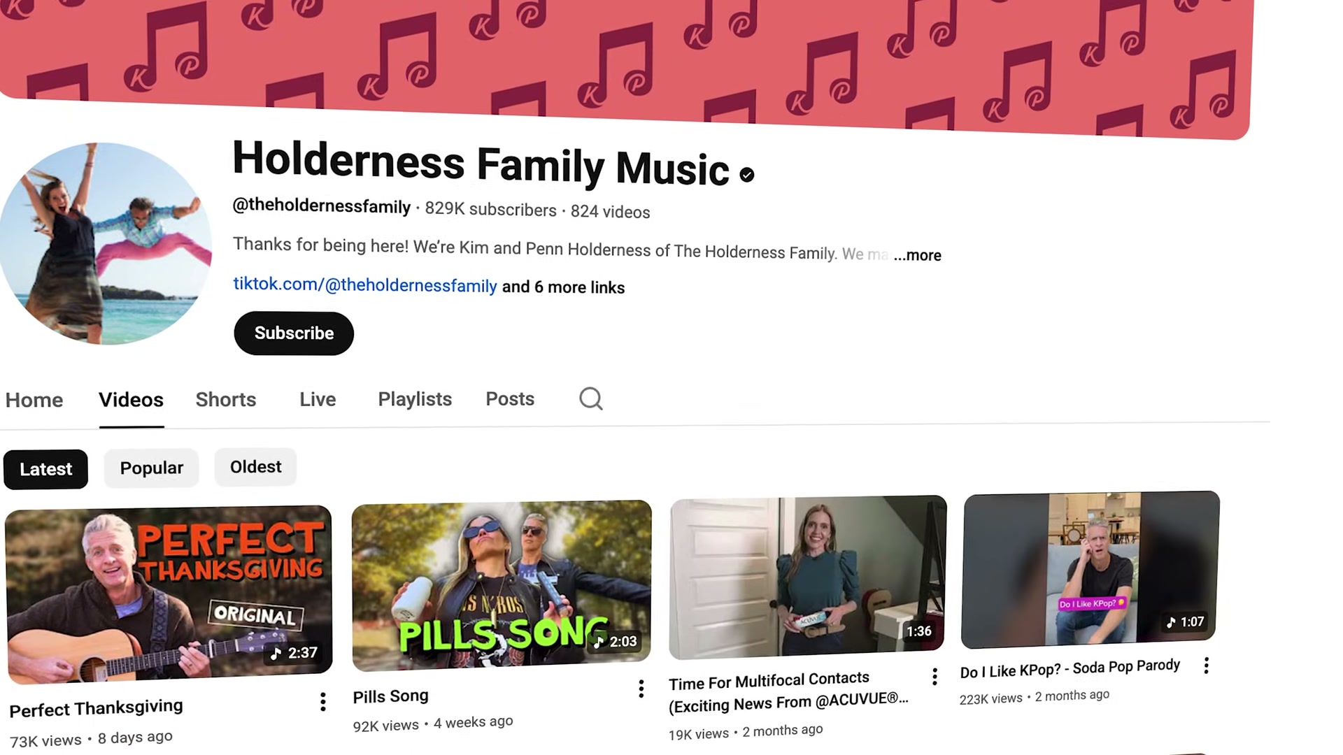 Holderness Family Music: a real-world example of a brand using YouTube for audience building, not traffic arbitrage.