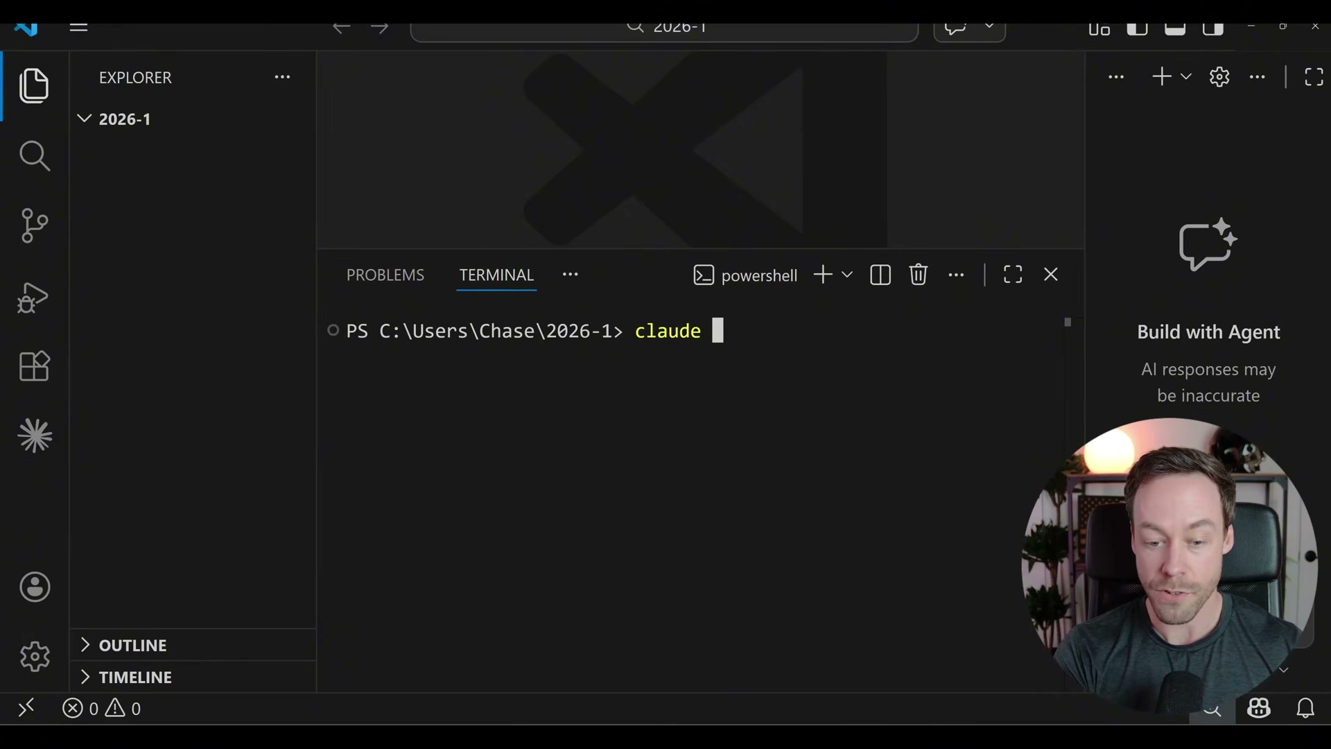 Type 'claude' in the VS Code integrated terminal to launch Claude Code inside your active project directory