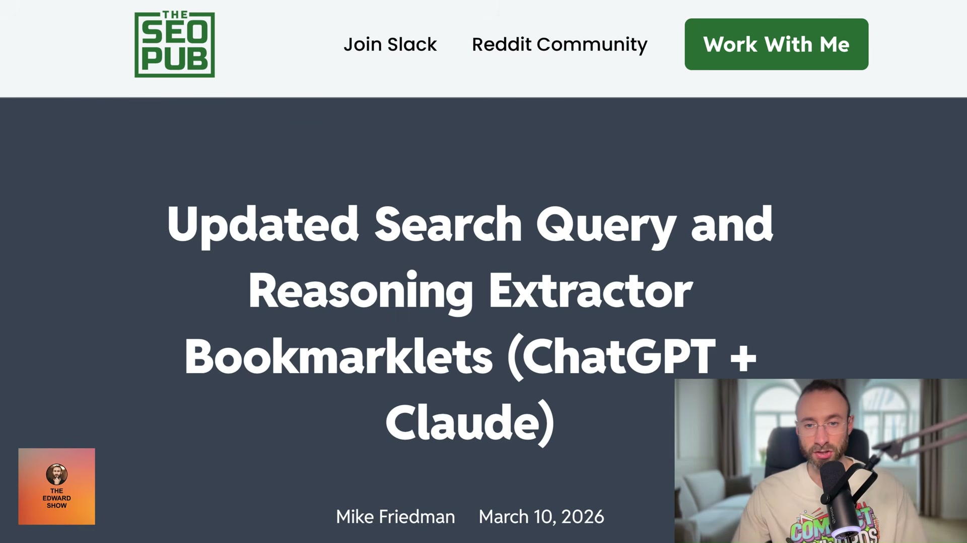 The SEO Pub's bookmarklet tool for extracting ChatGPT and Claude reasoning queries.