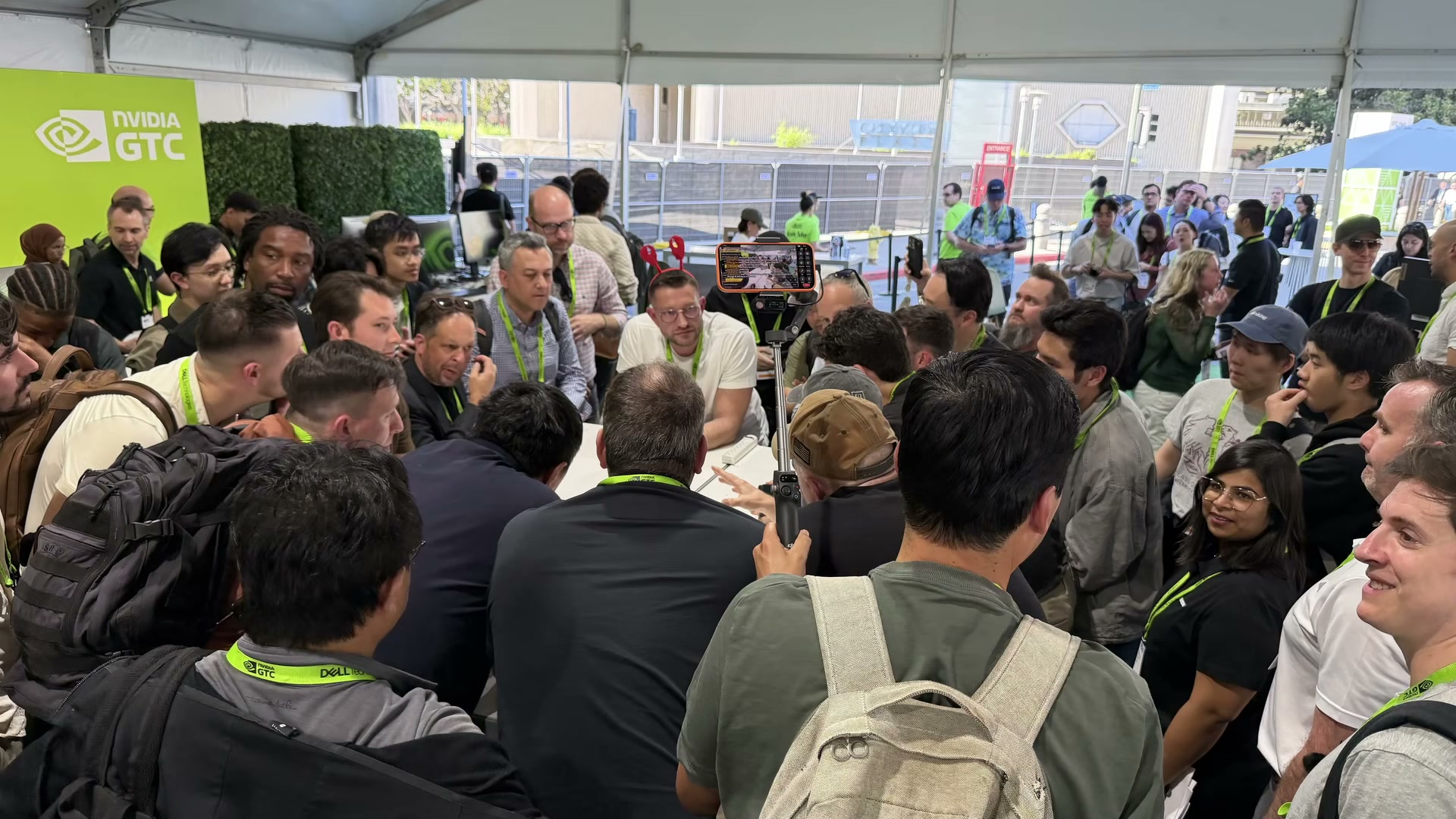 The NVIDIA GTC 2026 demo area drew dense crowds for live hardware demos