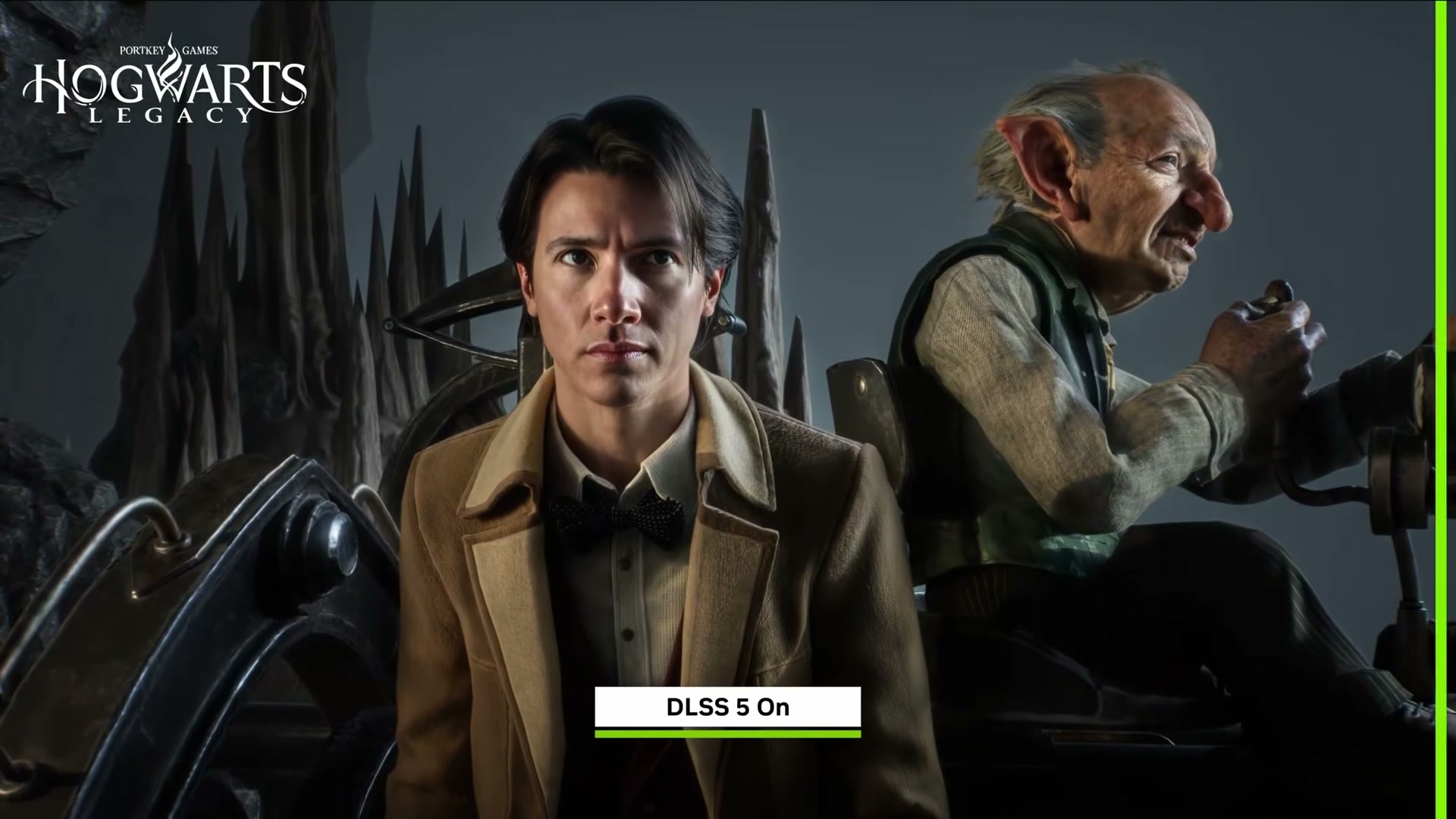 DLSS 5 enabled in Hogwarts Legacy — real-time AI upscaling produces near-cinematic frame quality