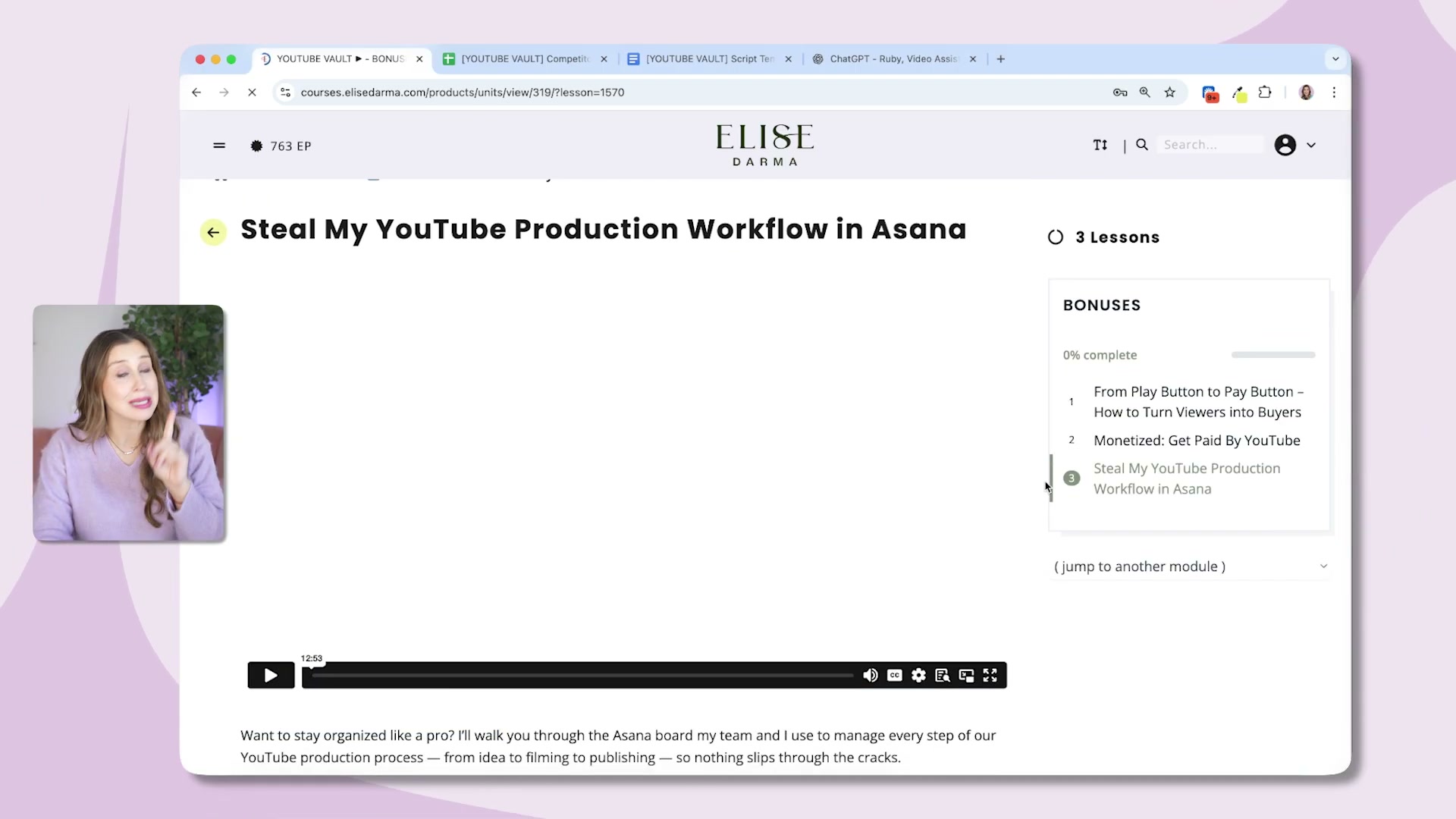 Bonus: The exact Asana board used to manage YouTube production from idea to publish — included inside YouTube Vault.