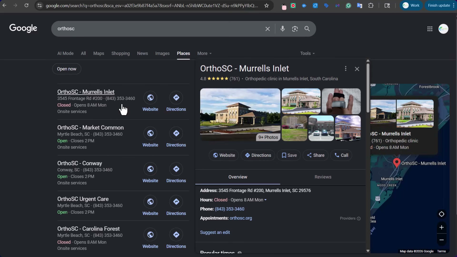 A fully optimized Google Business Profile: photos, hours, address, phone, and booking link all complete