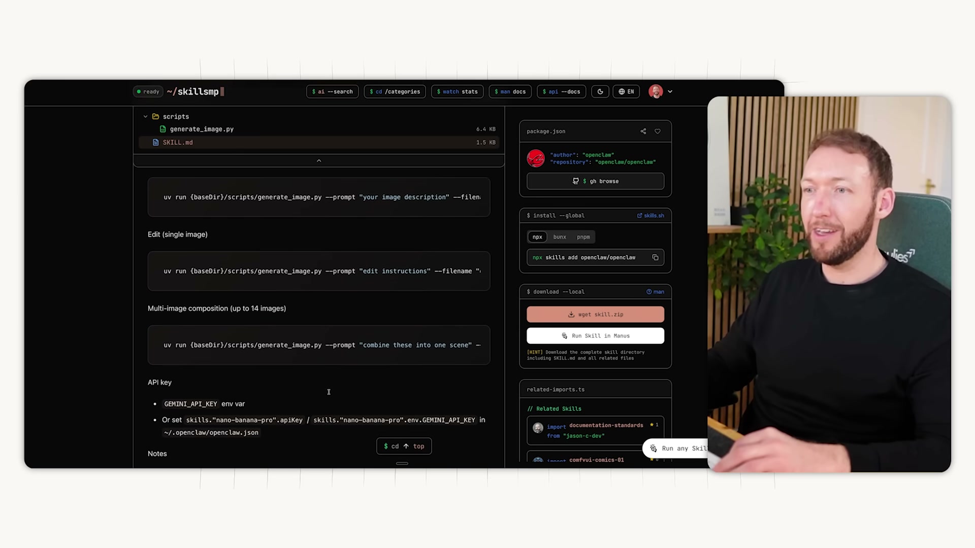 A second marketplace example: the seo-content-writer skill bundles reference files for content structure templates and title formulas alongside its SKILL.md.
