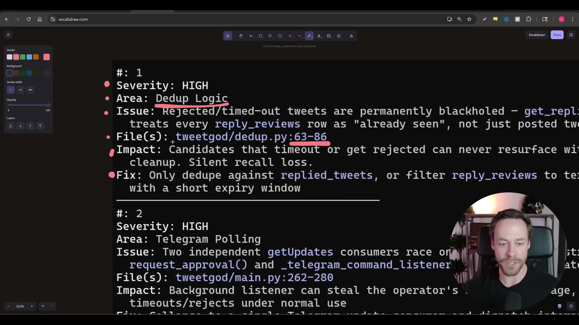 Finding #1: /codex:adversarial-review flags a silent recall-loss bug in dedup.py where timed-out tweets are permanently blackholed — a HIGH-severity issue invisible to a standard review.