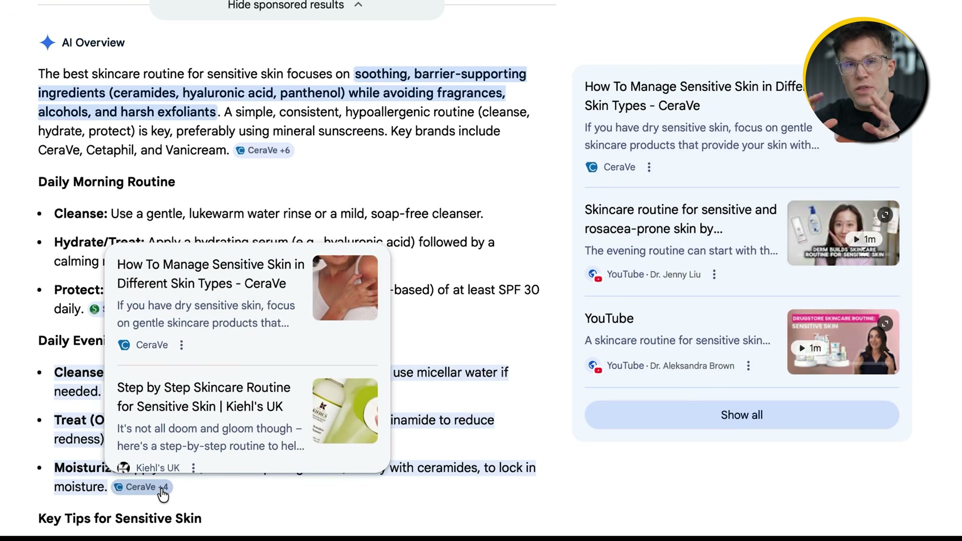Click a citation badge inside an AI Overview to see exactly which URL AI is pulling from — that's the content benchmark your brand needs to match or surpass.