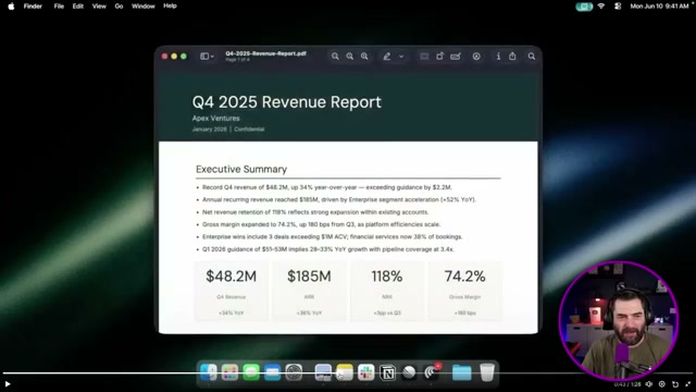 Perplexity Computer autonomously opens and reads a confidential revenue PDF — this is the persistent agent in action on a real Mac