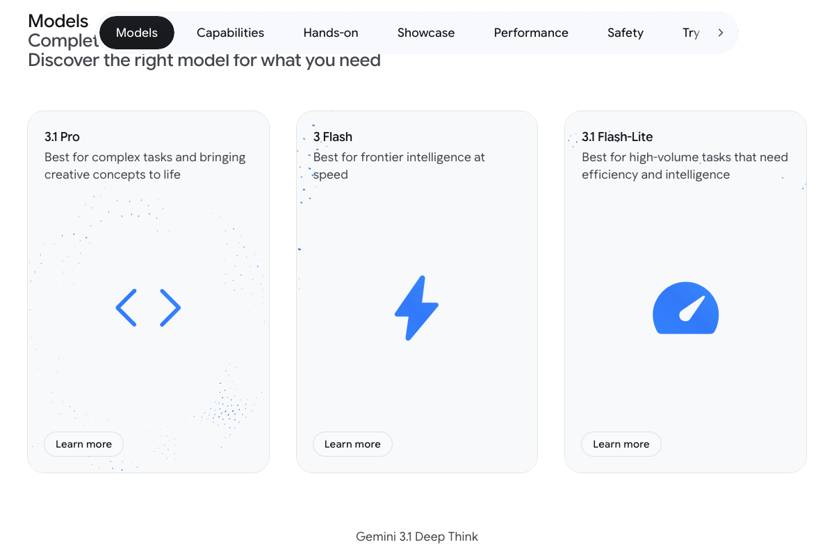 Current Gemini lineup — 3.1 Pro, 3 Flash, 3.1 Flash-Lite; 'Gemini 2.5 Pro' is not listed