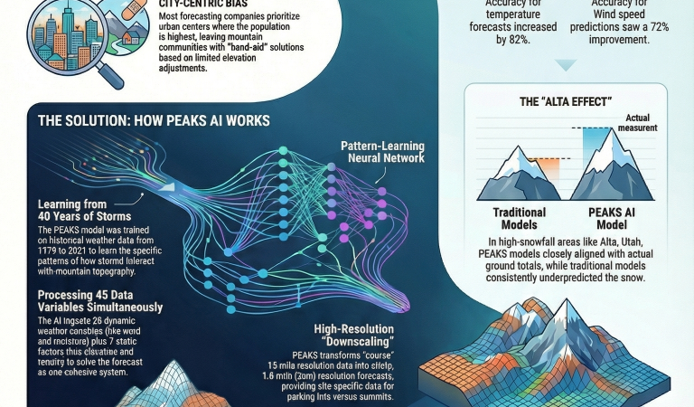 How OpenSnow’s PEAKS AI Model Delivers Hyper-Local Mountain Forecasts