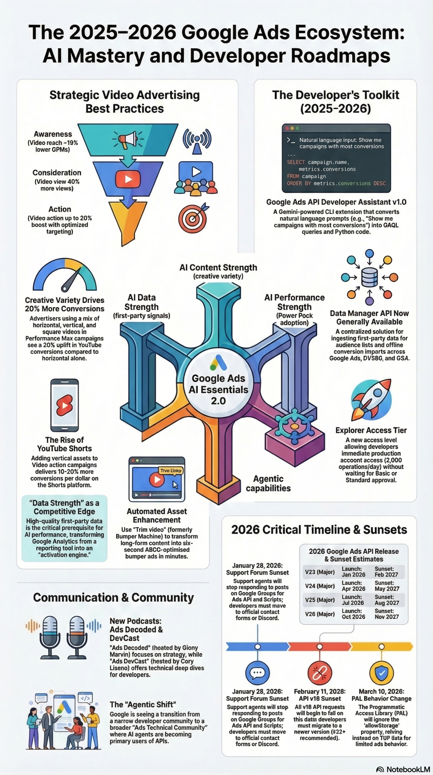 Infographic: Google Ads DevCast Tutorial: Agentic APIs and AI Tools 2026