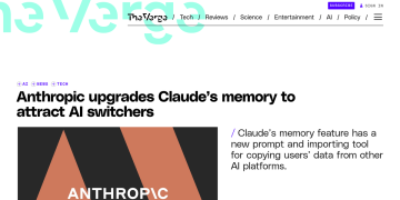 Article backdrop: Anthropic upgrades Claude’s memory to attract AI switchers