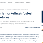 Article backdrop: Automation is marketing’s fastest path to AI returns