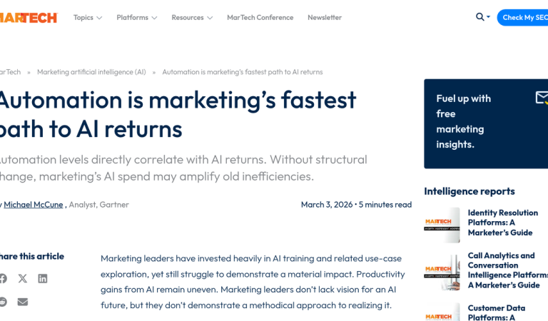 Marketing Automation Is the Fastest Path to Real AI Returns