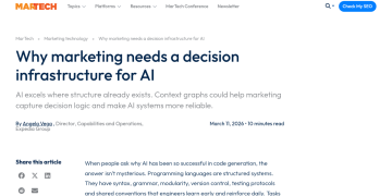 Article backdrop: Why marketing needs a decision infrastructure for AI