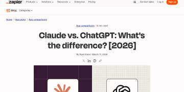 Article backdrop: Claude vs. ChatGPT: What's the difference? [2026]