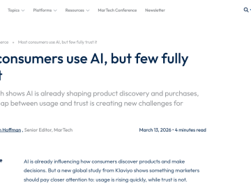 Article backdrop: Most consumers use AI, but few fully trust it