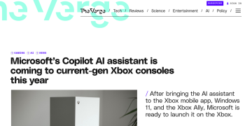 Article backdrop: Microsoft’s Copilot AI assistant is coming to current-gen Xb