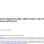 Article backdrop: Anthropic just shipped an OpenClaw killer called Claude Code