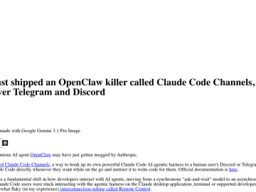 Article backdrop: Anthropic just shipped an OpenClaw killer called Claude Code