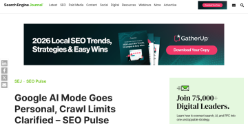 Article backdrop: Google AI Mode Goes Personal, Crawl Limits Clarified – SEO P