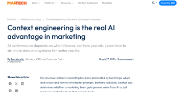 Article backdrop: Context engineering is the real AI advantage in marketing
