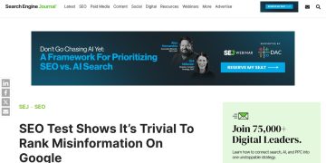 Daily Marketing Roundup: SEO Test Shows It’s Trivial To Rank Misinformation On Google