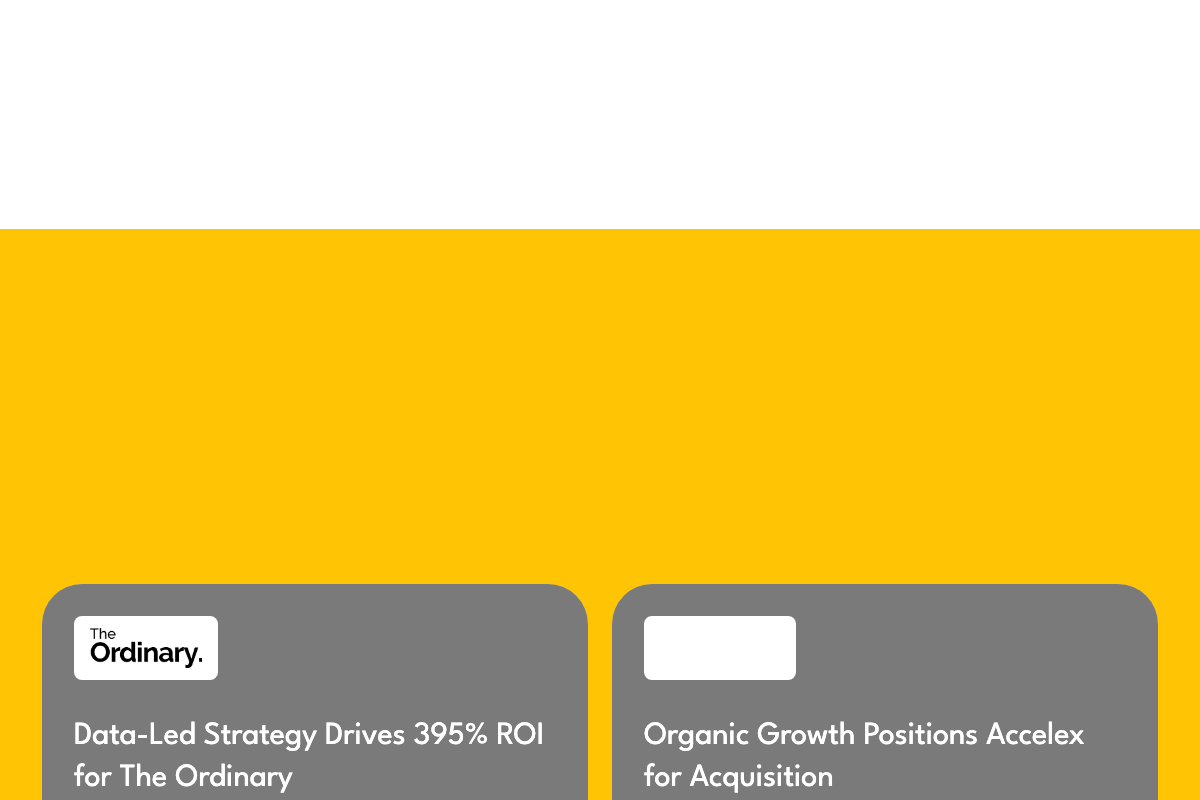 Exposure Ninja case studies showing data-led ROI results and organic growth outcomes — illustrates the outcome-first commercial language recommended in Step 2.