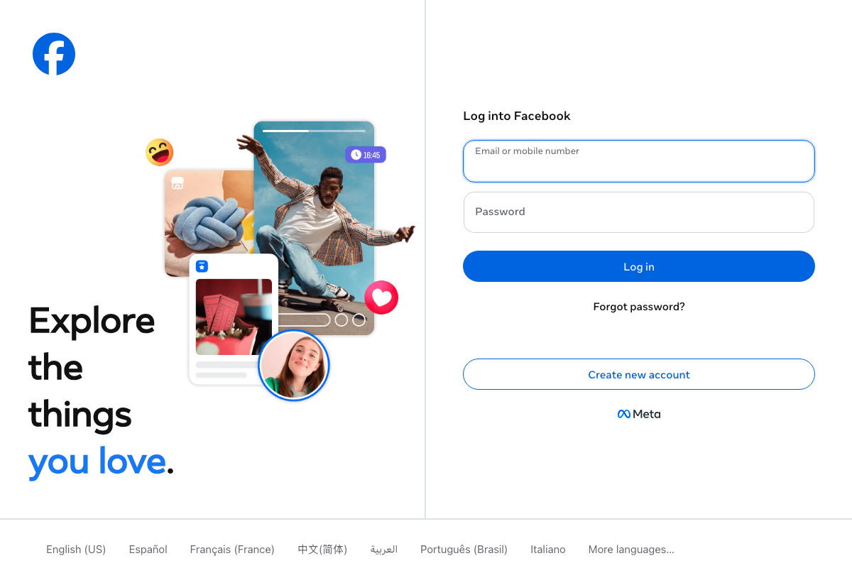 facebook.com/reel redirects to the standard Facebook consumer login page; no Reels-specific business documentation is accessible at this URL.