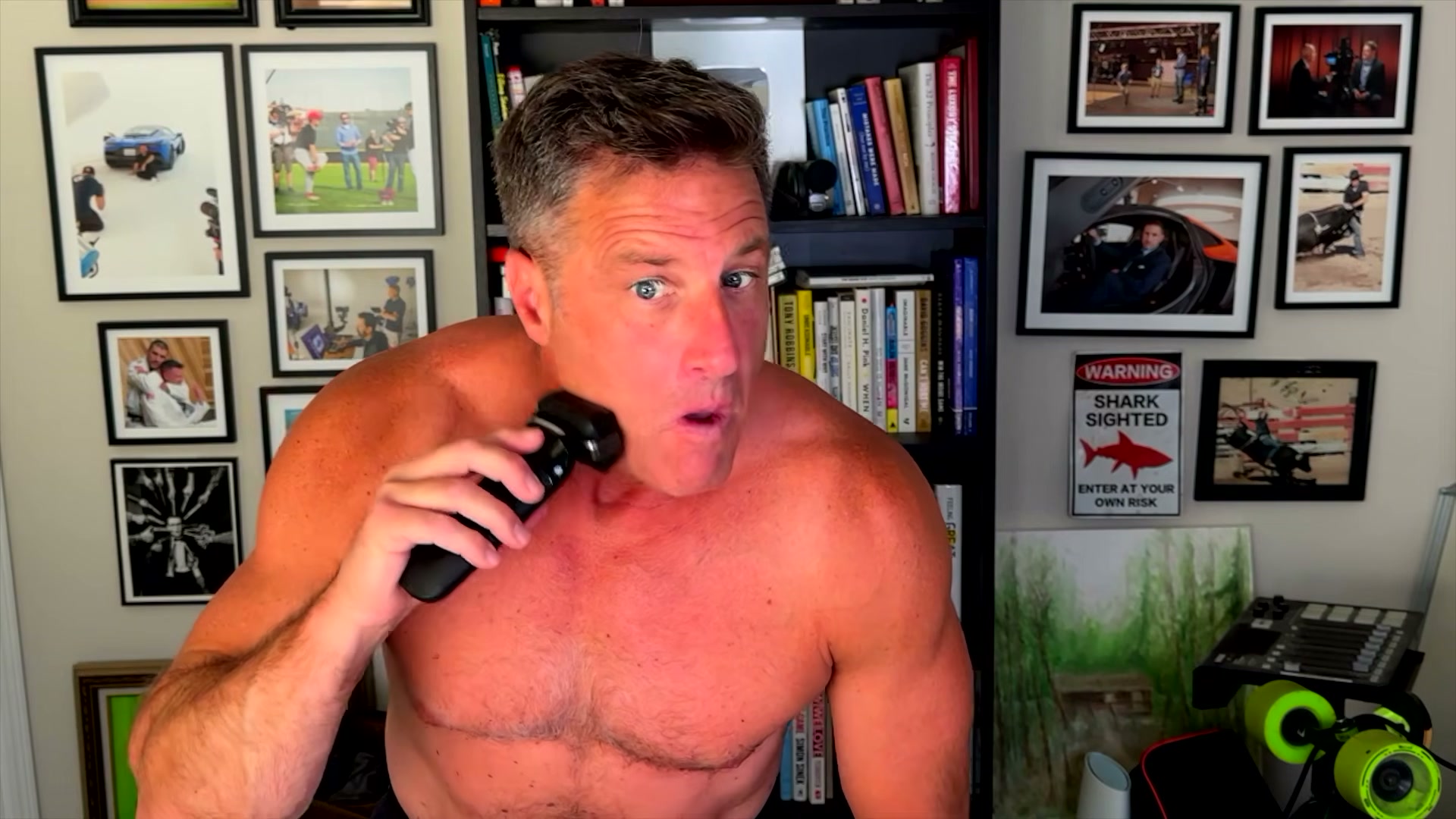 Manscaped's hero product in action — the trimmer that built a brand around men's grooming humor