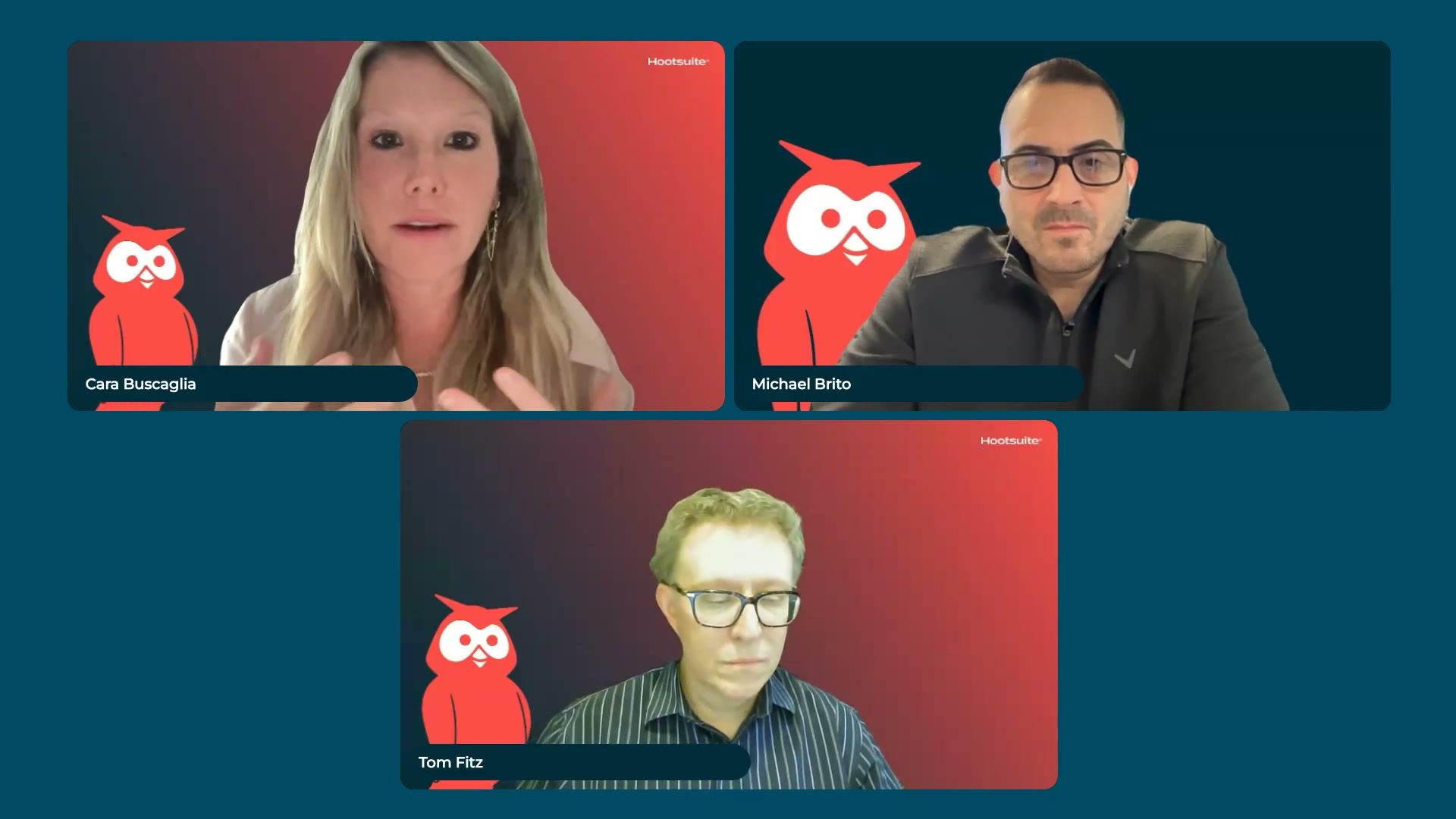The Hootsuite agentic AI panel: Cara Buscaglia, Michael Brito, and Tom Fitz discuss how marketing and data teams can operationalize AI agents for BI and reporting.