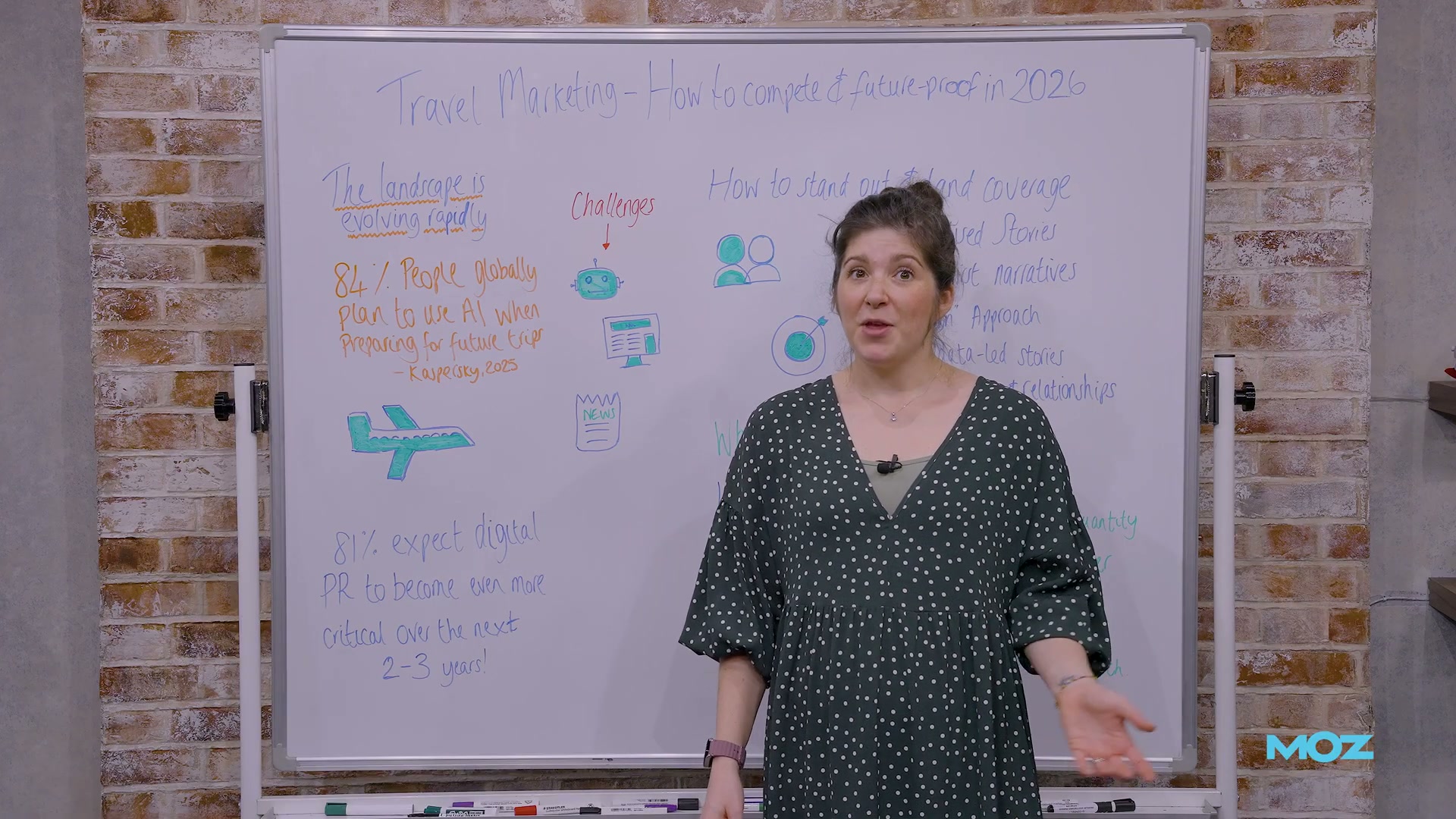 The five pillars travel brands need to earn AI search coverage: personalized stories, human-first narratives, always-on approach, robust data, and tailored media relationships