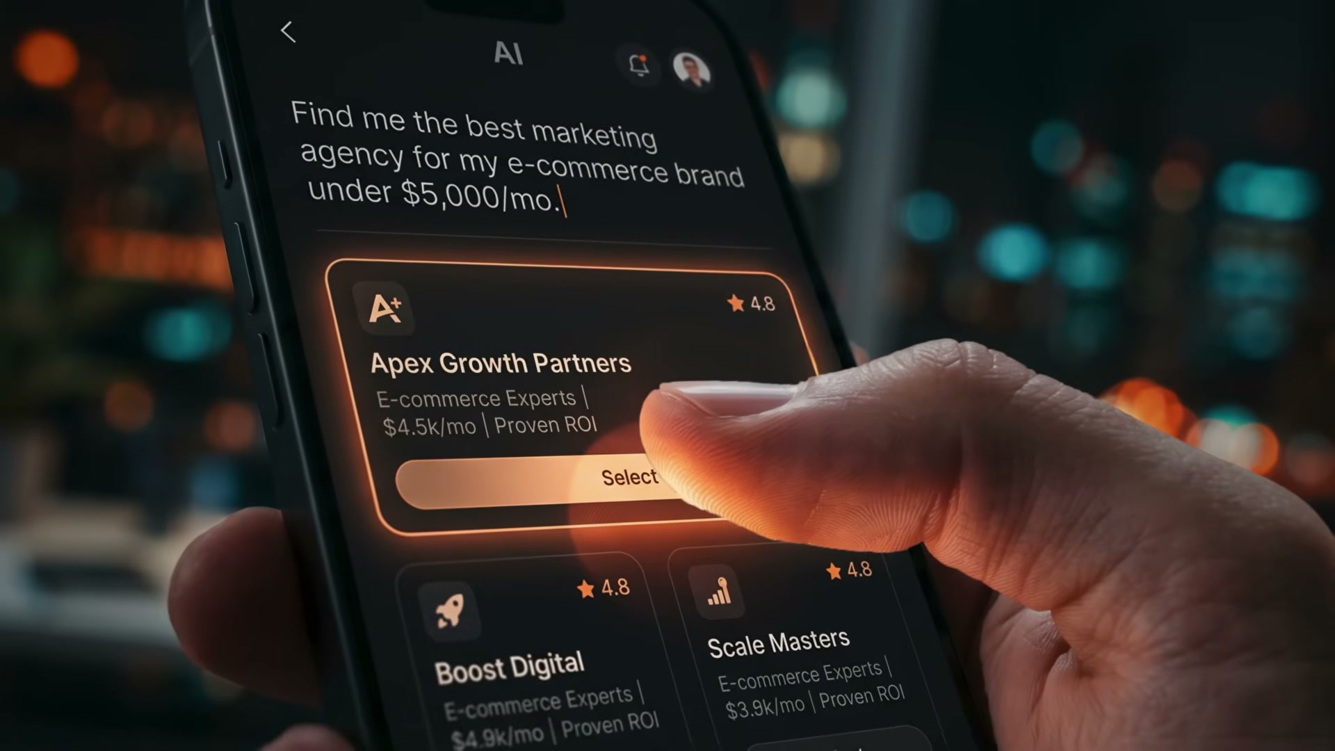 AI agents don't send users to Google — they pick a winner. Here's what the selection screen looks like.