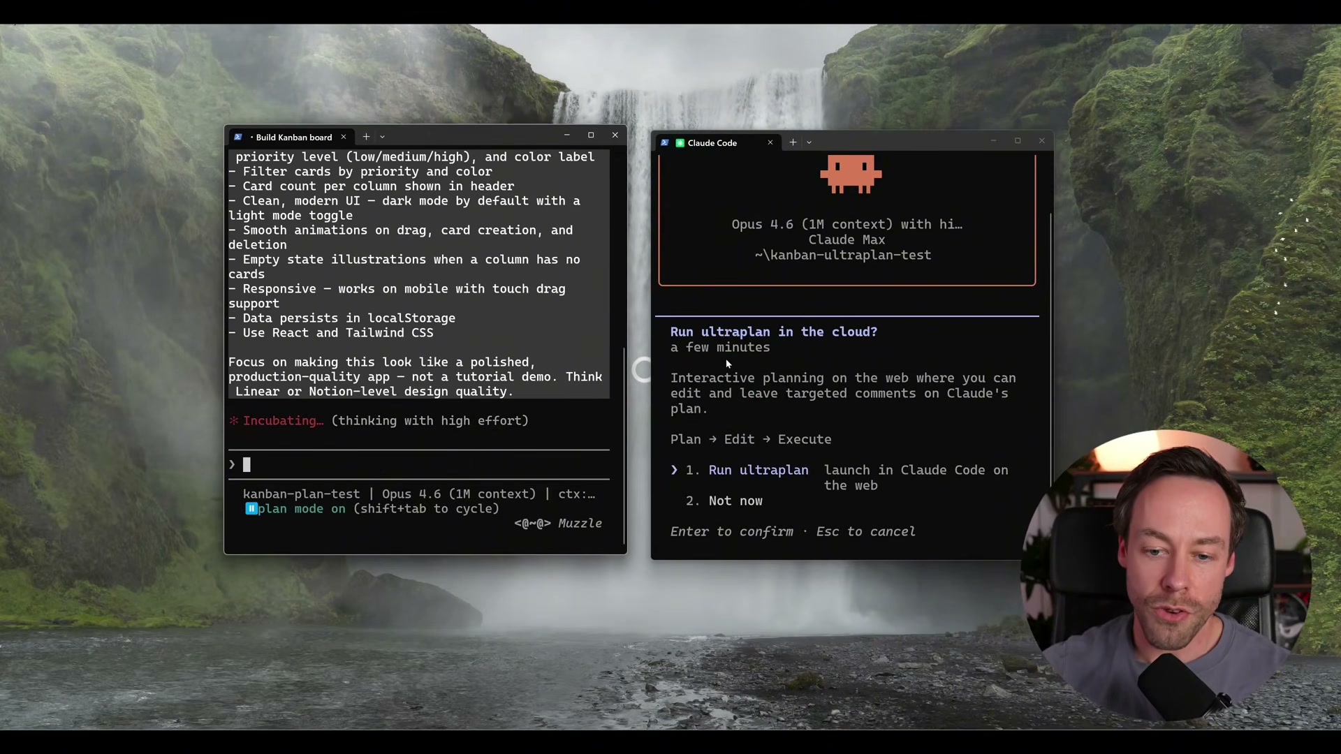 The ultraplan confirmation dialog — choose to run it in the cloud or stay local before Claude begins planning