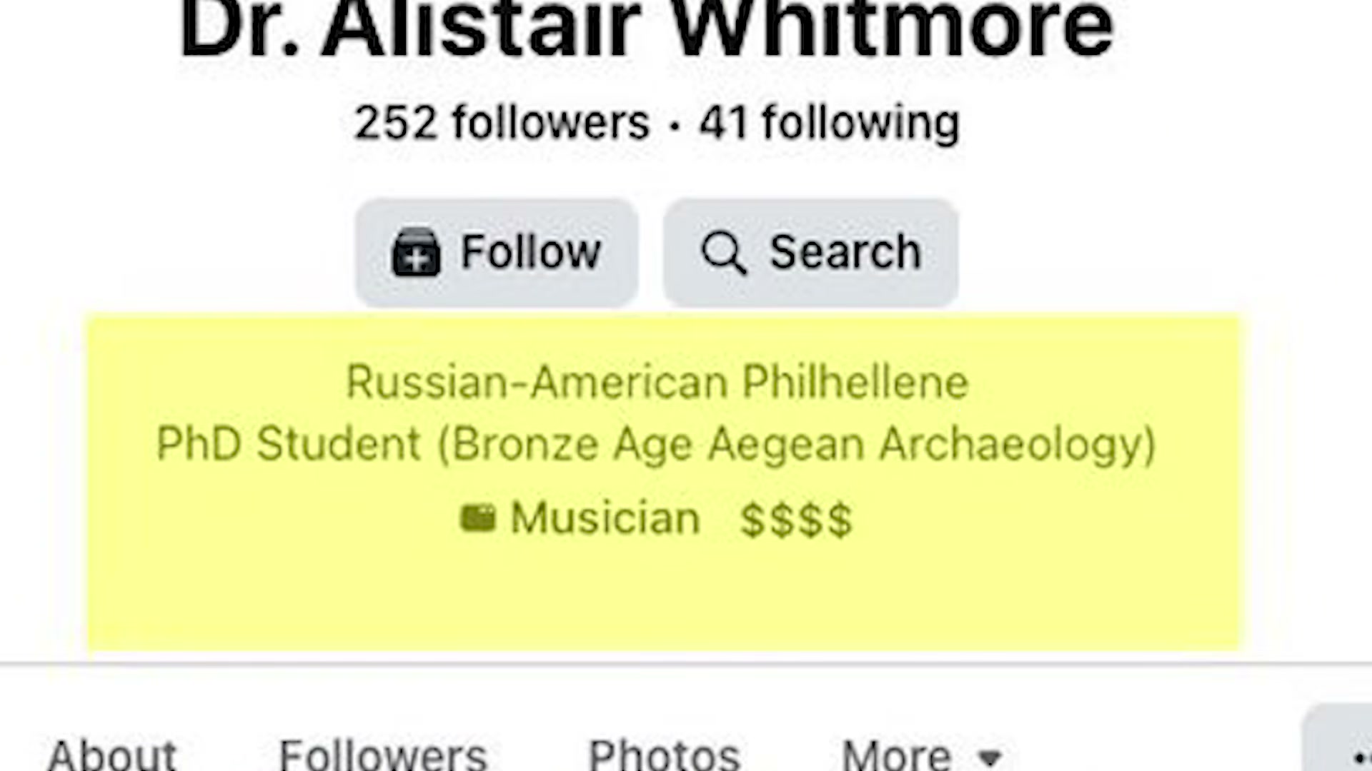 Caught: 'Dr. Alistair Whitmore' is actually a PhD student in Bronze Age archaeology — not a physician