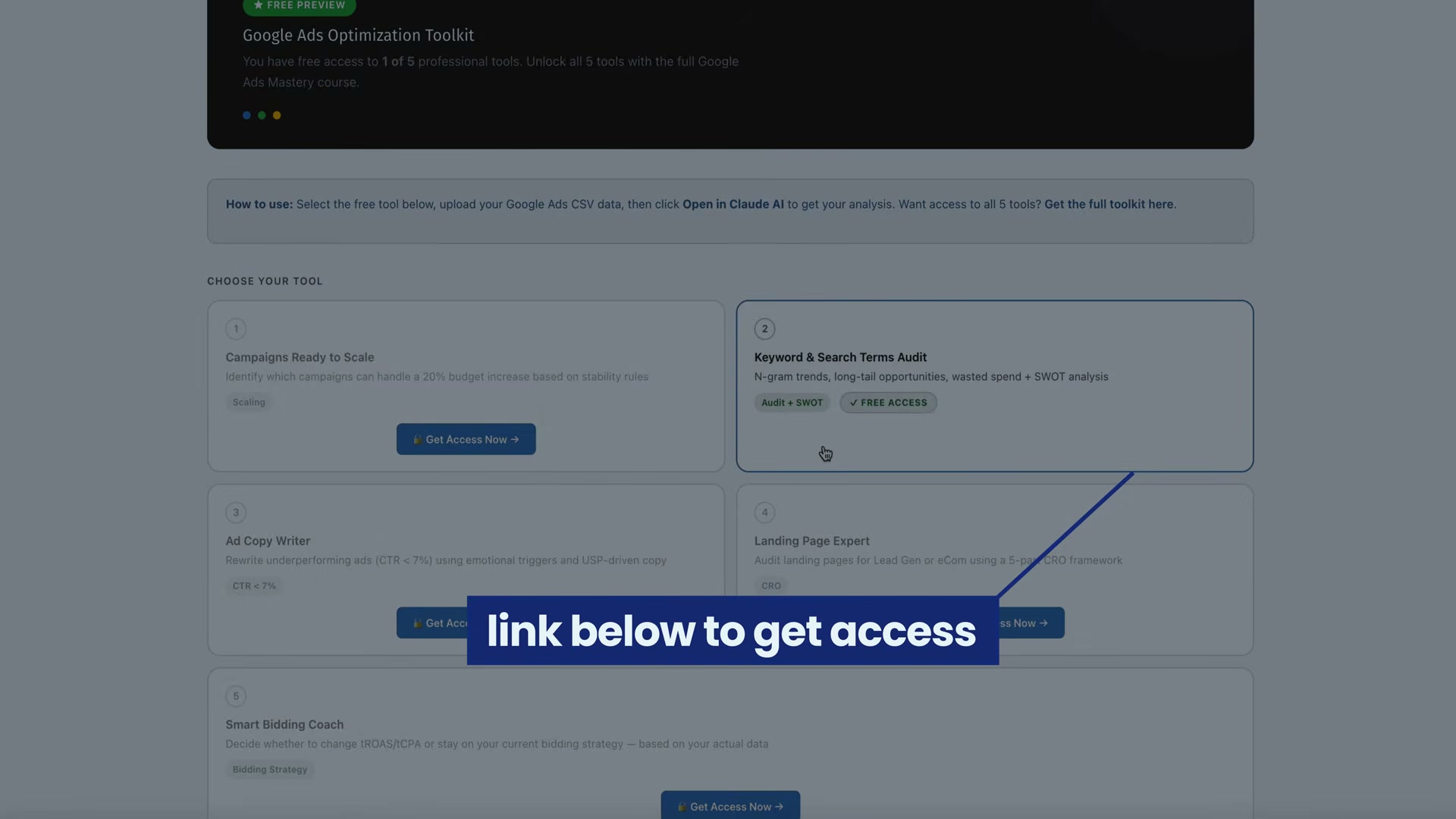 The Google Ads Optimization Toolkit — 5 Claude-powered tools including the Ad Copy Writer used in this tutorial