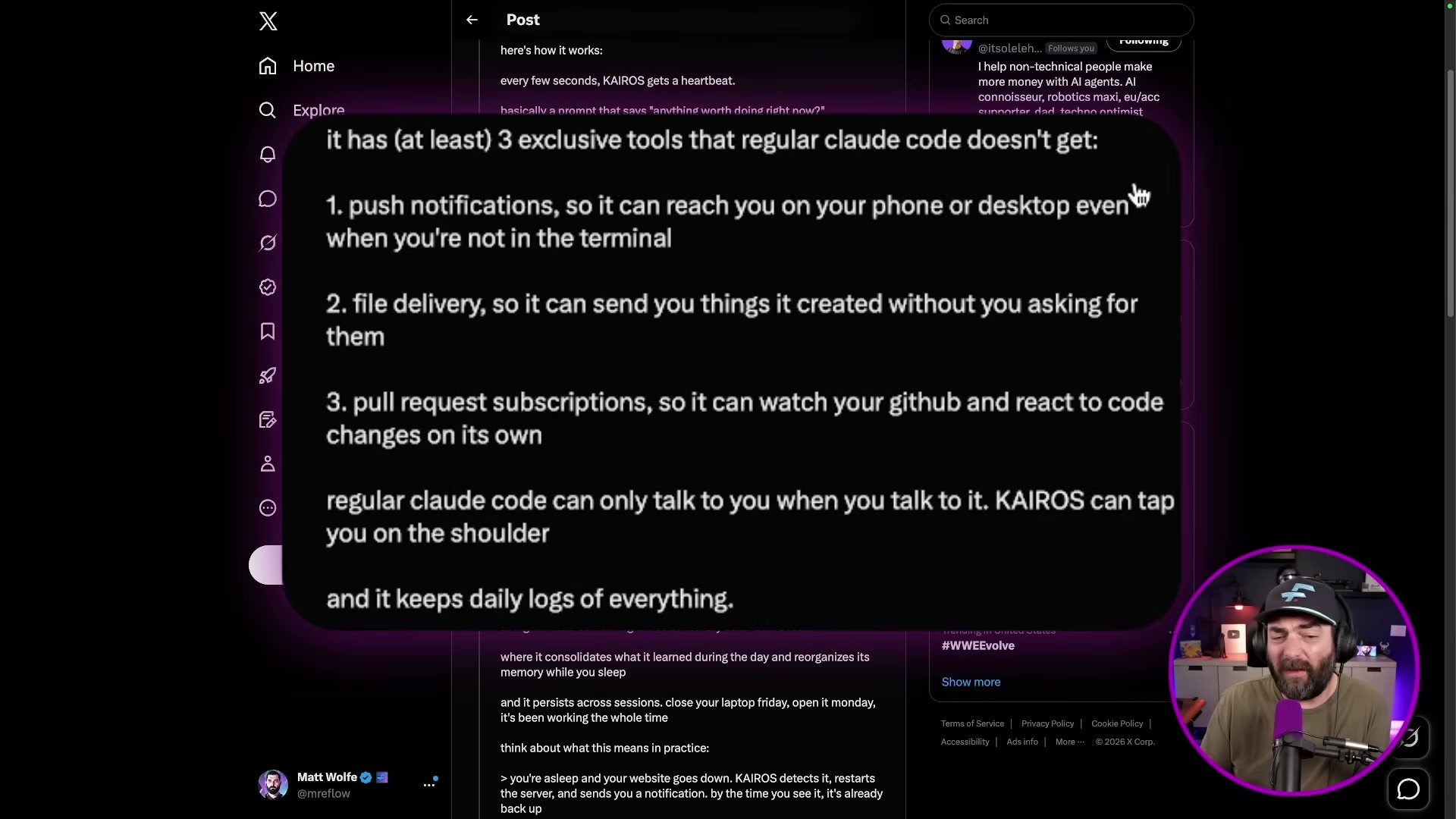 KAIROS vs. standard Claude Code: three exclusive capabilities including push notifications, autonomous file delivery, and GitHub PR monitoring